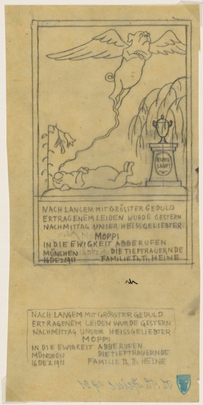 Aviso de muerte para un pug de Thomas Theodor Heine