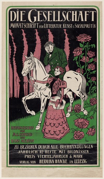 Cartel publicitario para la revista Die Gesellschaft de Thomas Theodor Heine
