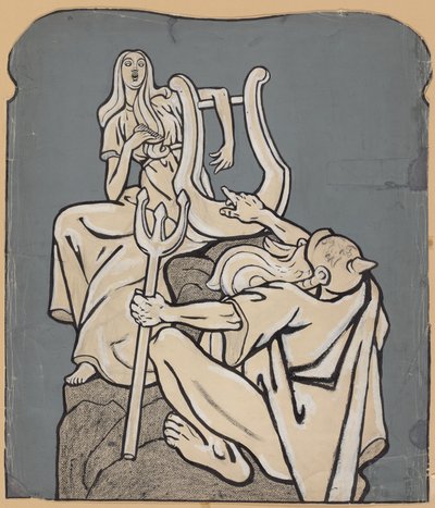 Con motivo del centenario del nacimiento de Heinrich Heine: maqueta de un monumento a Heine; Simplicissimus IV/38, 1899 de Thomas Theodor Heine