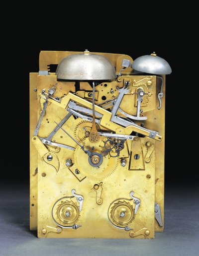 (detalle) de un reloj de soporte montado de Carlos II con repetición de cuartos, no. 166, c.1690-95 de Thomas Tompion