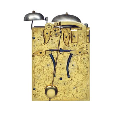 (detalle) de un reloj de soporte montado de la reina Ana con repetición de cuartos, No. 376, c.1705 de Thomas Tompion