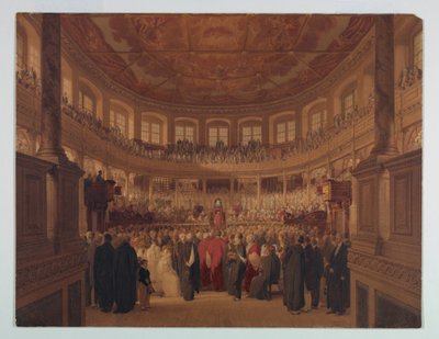 Dibujo, Encaenia en la Sheldonia, 1814 de Thomas Unwins