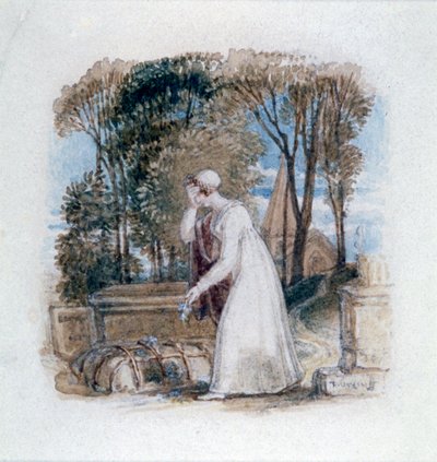 Constantia en la Tumba de Teodosio, siglo XIX de Thomas Uwins