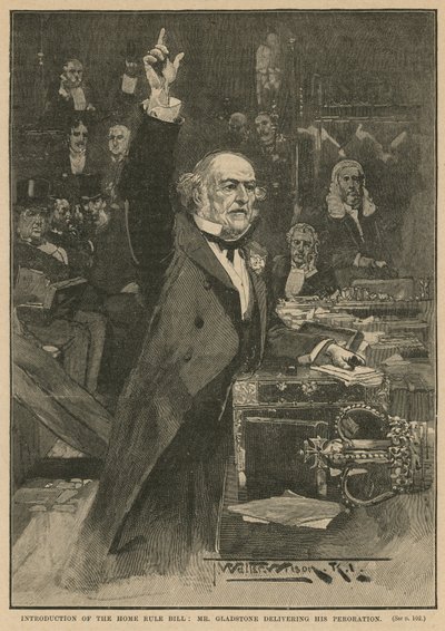 Introducción del proyecto de ley de autonomía - Mr. Gladstone pronunciando su peroración de Thomas Walter Wilson