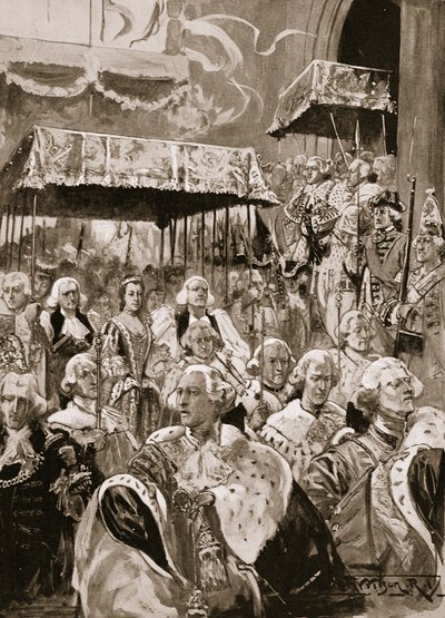 La procesión desde Westminster Hall en la coronación de Jorge III y la Reina Carlota, 22 de septiembre de 1761, de 