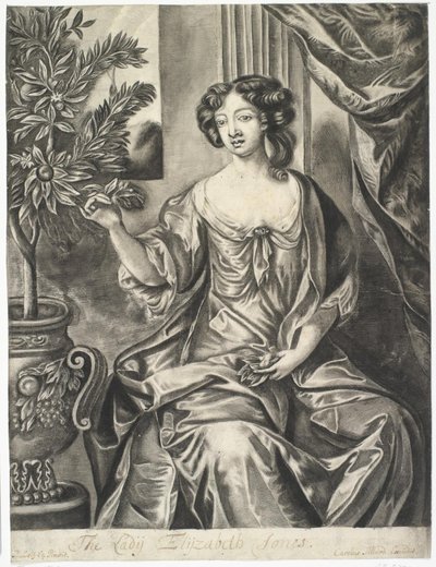 Dama con maceta de flores; La Dama Elisabeth Jones después de Sir Peter Lely de Thomas Watson