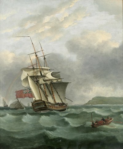 HMS Winterton acercándose a Dover, por Thomas Whitcombe de Thomas Whitcombe