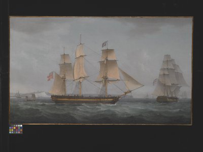 Off The Dover Coast (óleo sobre lienzo) de Thomas Whitcombe