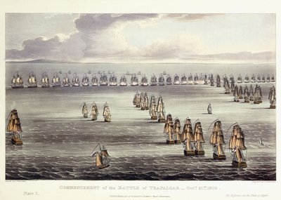 El comienzo de la Batalla de Trafalgar, 21 de octubre de 1805, 1817 de Thomas Whitcombe