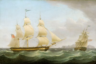 El barco Phoenix, finales del siglo XVIII - principios del XIX (óleo sobre lienzo) de Thomas Whitcombe