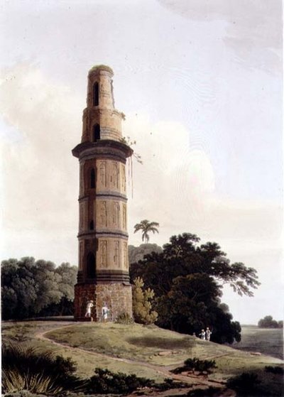 Un Minar en Gour, lámina XXIII de Thomas und William Daniell