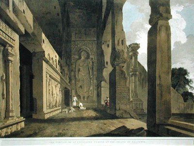 El pórtico de un templo excavado en la isla de Salsette, placa 55 de 