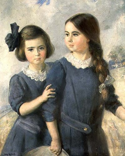 Retrato de Gwynneth y Norah Langton Thompson de Thomas William Roberts
