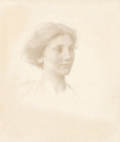 Cabeza de una niña de Thomas Wilmer Dewing