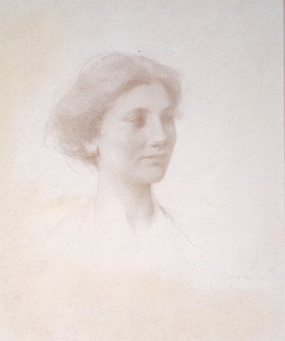 Cabeza de una niña, c.1909 de Thomas Wilmer Dewing