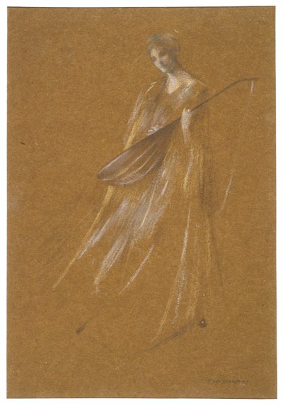 Dame mit Laute de Thomas Wilmer Dewing