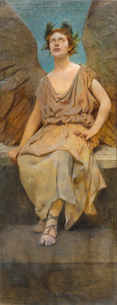 Figura alegórica alada, c.1888 de Thomas Wilmer Dewing