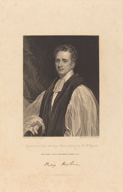 Rev. Reginald Heber, D.D. de Thomas Woolnoth after Thomas Phillips