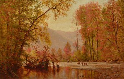 Otoño en el Delaware, c.1875 (óleo sobre lienzo) de Thomas Worthington Whittredge