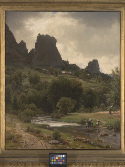 Pastoral de verano (Vista de Kallenfels) (óleo sobre lienzo) de Thomas Worthington Whittredge