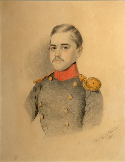 Retrato de un oficial de la familia Rehbinder Nikolai Rehbinder, 1845 de Thomas Wright