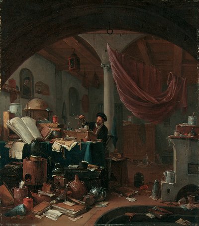 Un alquimista en su estudio de Thomas Wyck
