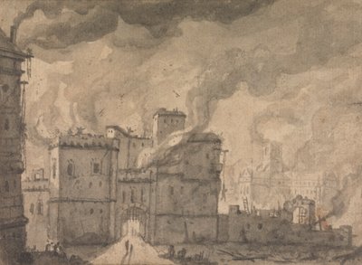 La prisión de Newgate, el incendio de Londres de Thomas Wyck