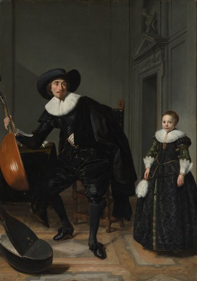 Un músico y su hija de Thomas de Keyser