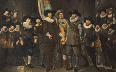 Oficiales y otros guardias civiles del III Distrito de Ámsterdam, al mando del capitán Allaert Cloeck y del teniente Lucas Jacobsz Rotgans de Thomas de Keyser