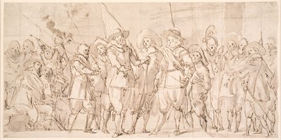 Oficiales y otros guardias cívicos del III Distrito de Ámsterdam, bajo el mando del Capitán Allaert Cloeck y el Teniente Lucas Jacobsz Rotgans de Thomas de Keyser