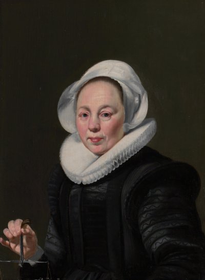 Retrato de una mujer con una balanza de Thomas de Keyser