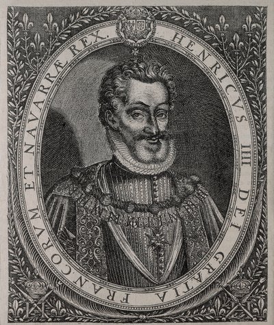 Retrato de HENRI IV de Francia y Navarra (1553-1610) grabado de Tomas de Leu (siglo XVI) de Thomas de Leu