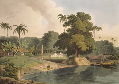 Cerca de Bandell en el Río Hoogly, lámina VIII de la Parte 6 de 