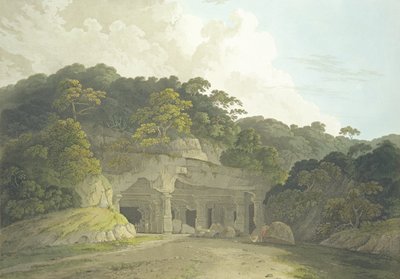 La entrada a la cueva de Elephanta, lámina 58 de 