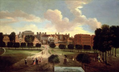 Vista del antiguo desfile de Horse Guards desde el parque St. James de Thomas van Wyck