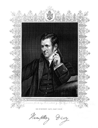 Sir Humphry Davy, químico y físico cornish, siglo XIX de Thomson