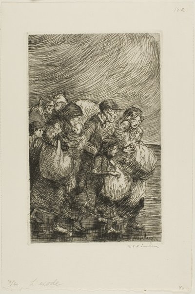 Evacuees de Théophile Alexandre Pierre Steinlen