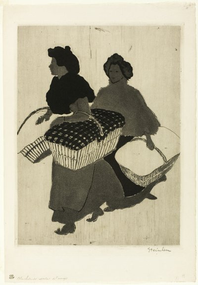 Las lavanderas recuperan su trabajo de Théophile Alexandre Pierre Steinlen