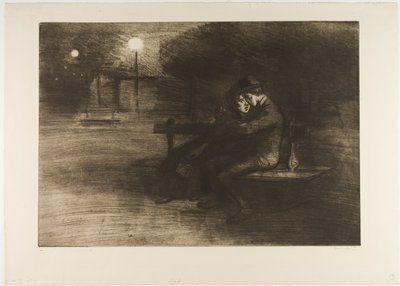 Amantes en un banco de Théophile Alexandre Pierre Steinlen