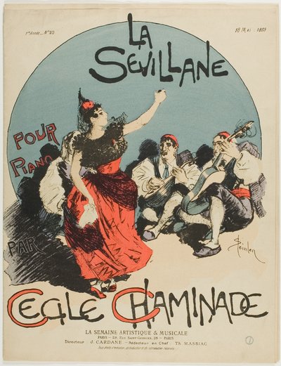 Obertura de La mujer de Sevilla, para piano, de Cecile Chaminade de Théophile Alexandre Pierre Steinlen
