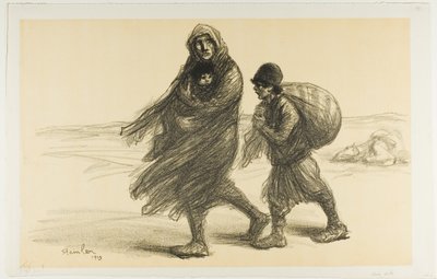 Éxodo serbio, plato veintiuno de Actualités de Théophile Alexandre Pierre Steinlen
