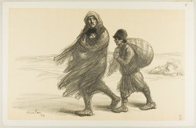 Éxodo serbio, plato veintiuno de Actualités de Théophile Alexandre Pierre Steinlen