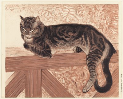 Verano: Gato en la balaustrada de Théophile Alexandre Pierre Steinlen