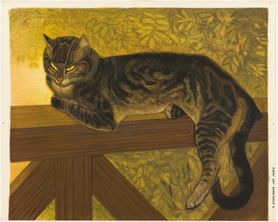Verano: Gato en la balaustrada de Théophile Alexandre Pierre Steinlen