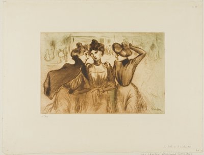 Tres chicas trabajadoras salen a comer de Théophile Alexandre Pierre Steinlen