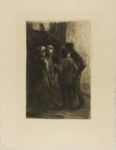Dos mujeres de la calle y sus acompañantes de Théophile Alexandre Pierre Steinlen