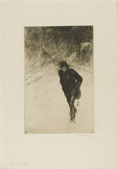 Vagabundo en la nieve de Théophile Alexandre Pierre Steinlen