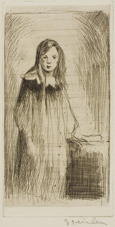 Chica joven de pie de Théophile Alexandre Pierre Steinlen