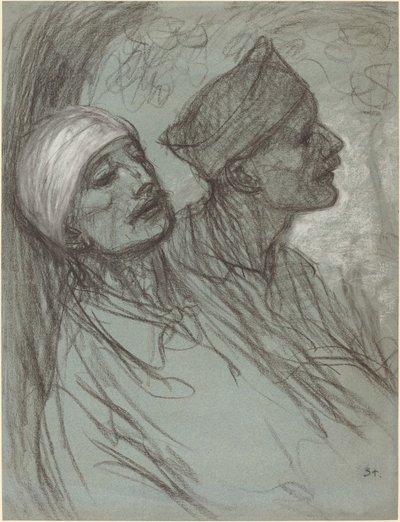 Un soldado herido y su camarada de Théophile Alexandre Steinlen