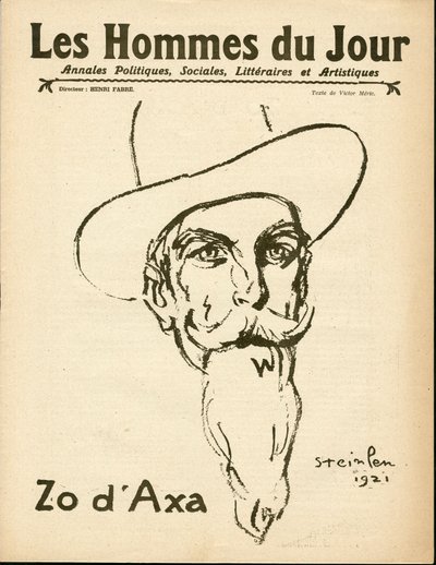Portada de "Les Hommes du jour", Satirique en N & B de Théophile Alexandre Steinlen
